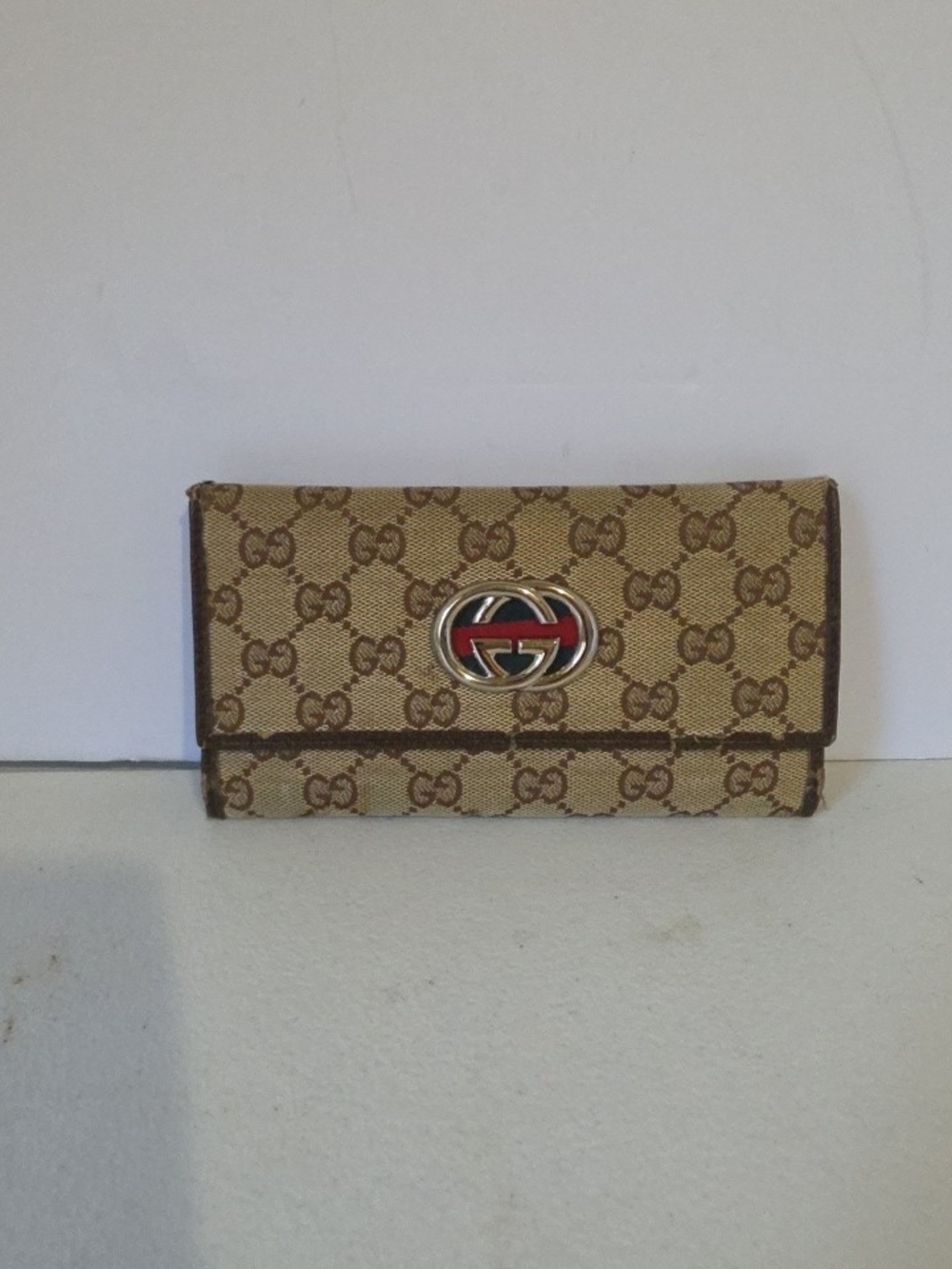 Gucci Beige GG Canvas Continental Wallet